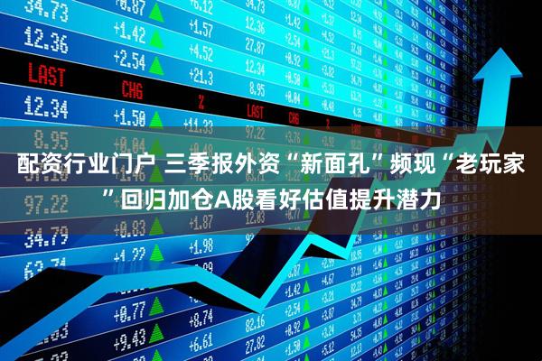配资行业门户 三季报外资“新面孔”频现“老玩家”回归加仓A股看好估值提升潜力