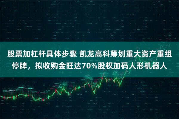 股票加杠杆具体步骤 凯龙高科筹划重大资产重组停牌,拟收购金旺达70%股权加码人形机器人
