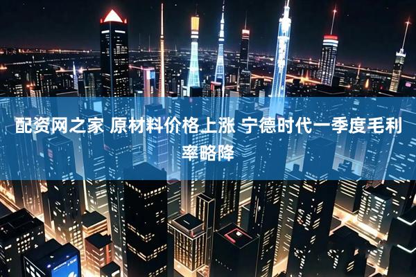 配资网之家 原材料价格上涨 宁德时代一季度毛利率略降